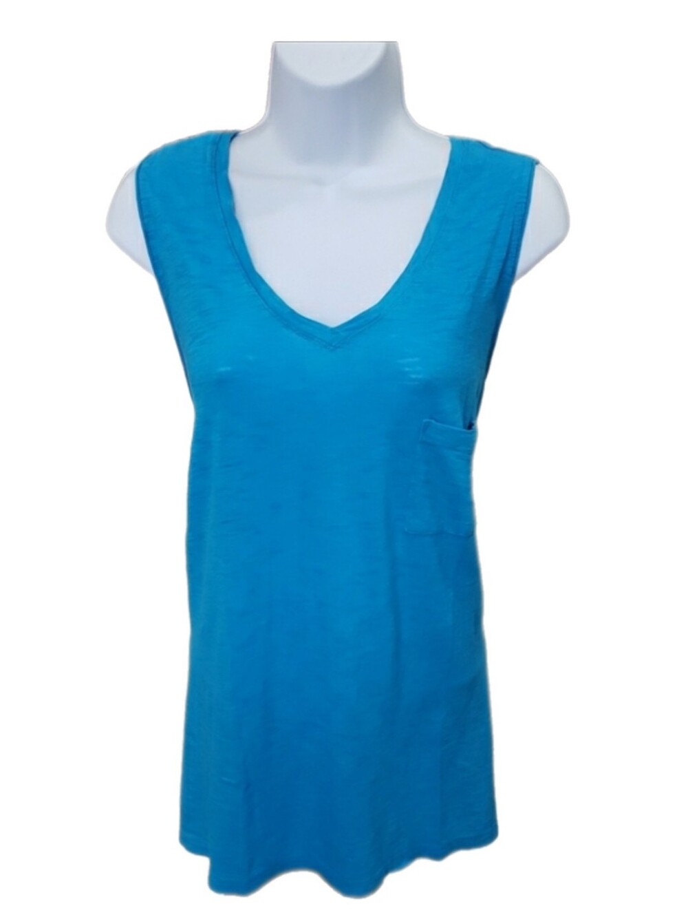 Time and Tru Bright Turquoise Crewneck Tee, Size Large 12-14